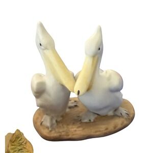 Vintage Capodimonte Style Pelican Bird Figurine Porcelain Crown N Mark 3" #2508
